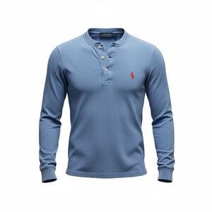 Polo by Ralph Lauren Men's Sky Blue Henley Shirt